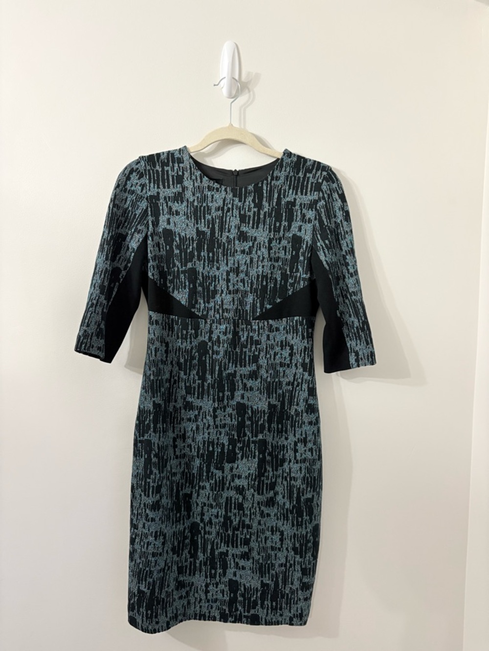 JUDITH & CHARLES Virgin Wool Abstract Sheath Dress Slimming Womens 6 Career Work - Picture 2 of 7